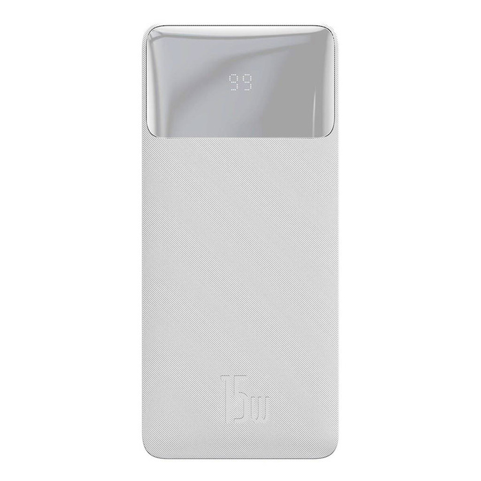 Baseus Bipow powerbank with display 10000mAh 15W white (Overseas Edition) + USB-A - Micro USB 0.25m cable white (PPBD050002)