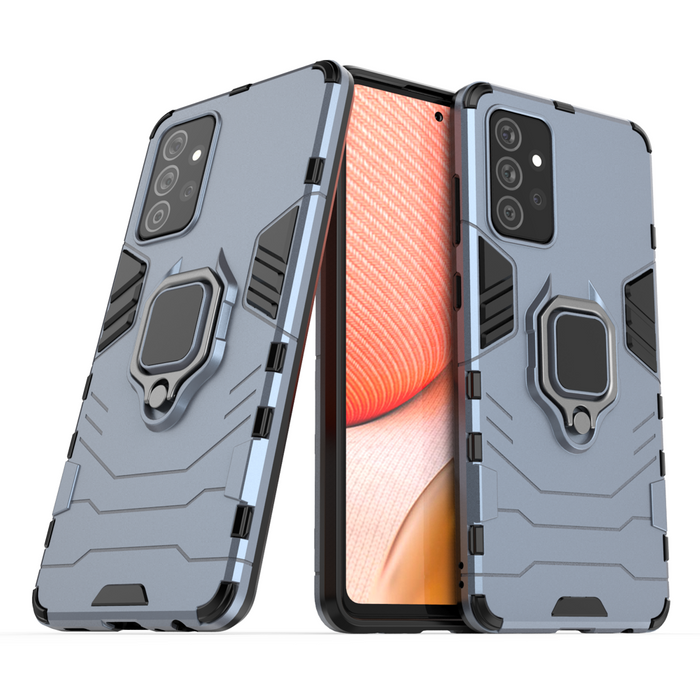 Kroužek Armor pancéřovaný hybridní pouzdro kryt + magnetic držák Samsung Galaxy A72 4G modrý