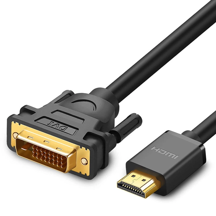 Ugreen kabelový adaptér DVI adaptér 24 + 1 pin (samec) - HDMI (samec) FHD 60 Hz 1,5 m černý (HD106 11150)