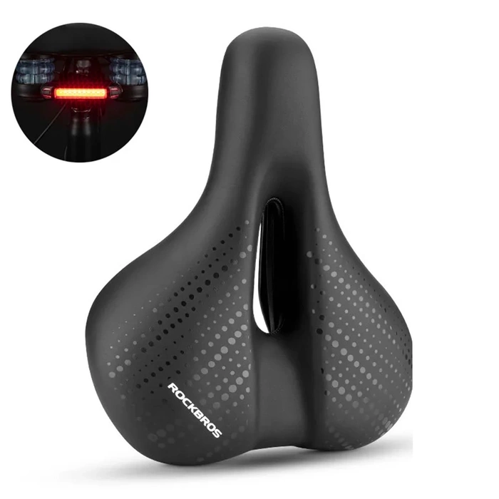 Rockbros 38218916002 Selle de vélo VTT + lampe - noir