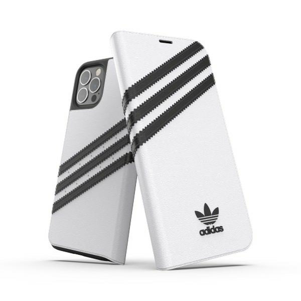 Pouzdro ADIDAS ORIGINALS Apple iPhone 12 12 Pro Booklet Case TPU White Black Case