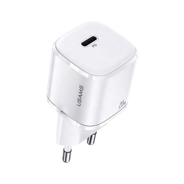 USAMS 1xUSB-C T36 Mini PD3.0 20W Fast Charging Charger CC124TC02 US-CC124 White