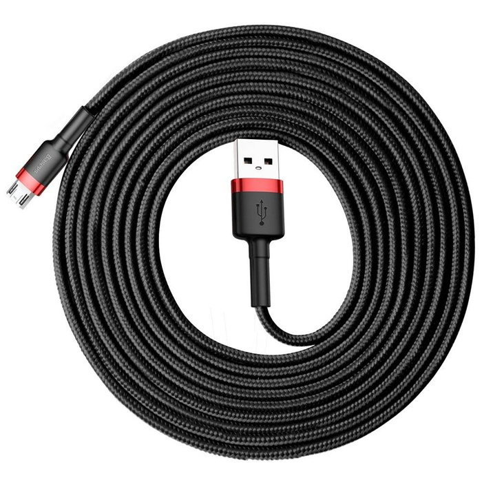 Baseus Cafule Cable durable nylon cable USB / micro USB 2A 3M black-red (CAMKLF-H91)