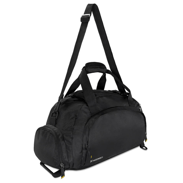 Wozinsky Reise Sporttasche Rucksack Handgepäcktasche 40x20x25 cm für Flugzeug Schwarz (WSB-B01)