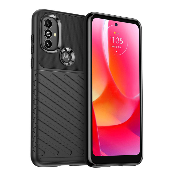 Thunder Case flexible gepanzerte hülle Abdeckung Motorola Moto G Power 2022 schwarz