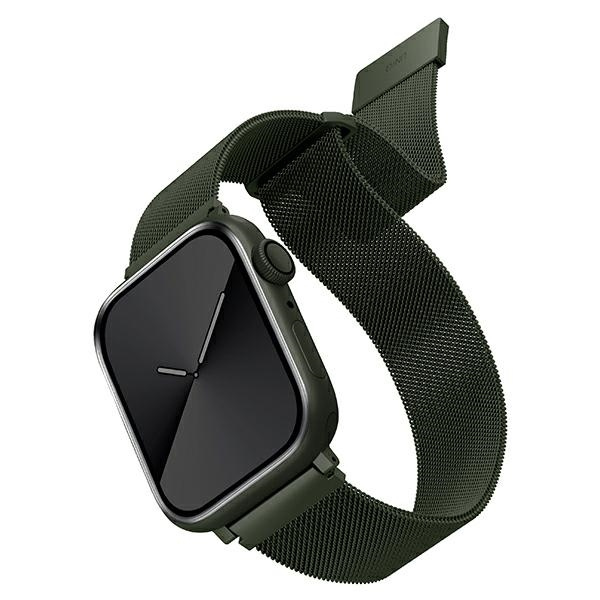 UNIQ bracelet Dante Apple Watch Série 4/5/6/7/SE 42/44/45mm. Acier inoxydable vert/vert