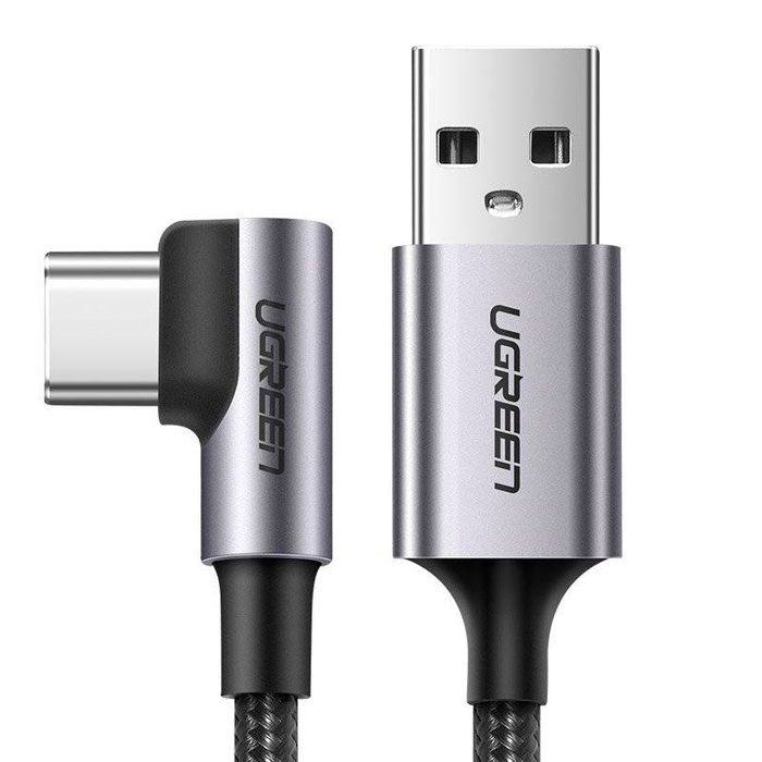 Ugreen pravoúhlý kabel USB - USB Typ C 1m 3A šedý (50941)