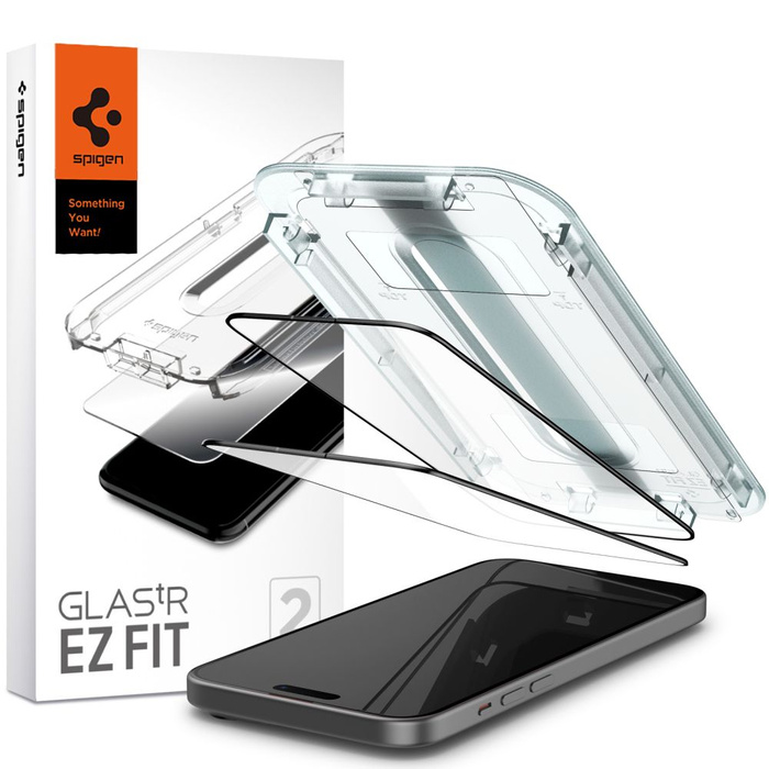 Verre trempé Spigen Glas.tr "ez Fit" Fc 2-pack iPhone 15 Black