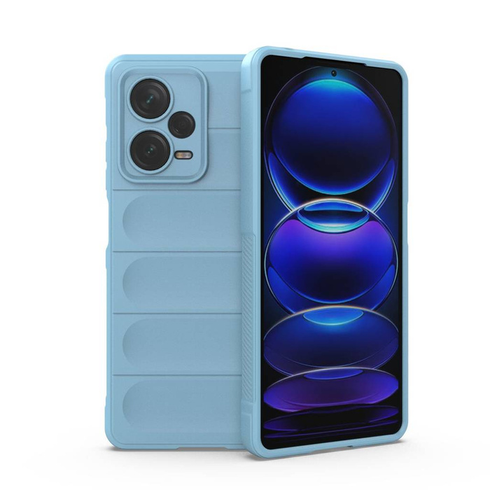 Magic Shield Case pour Xiaomi Redmi Note 12 Pro+ housse blindée souple bleu clair