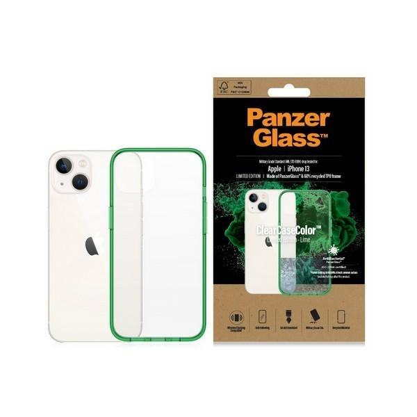 PanzerGlass ClearCase iPhone 13 6.1" Antibacterial Military grade Lime 0334