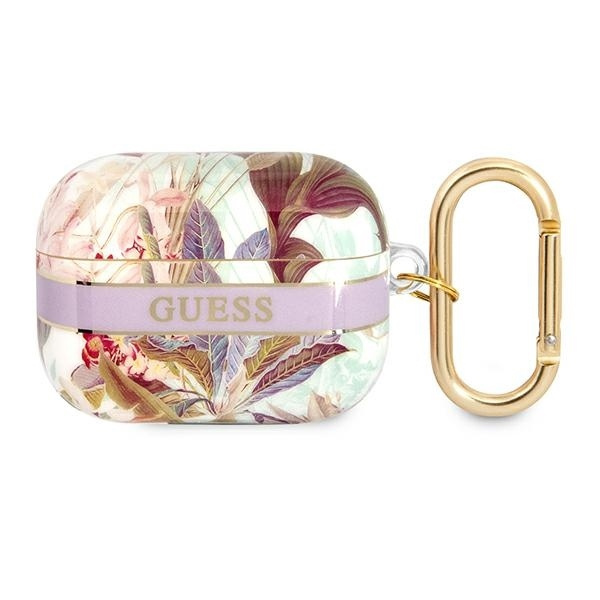 Case GUESS Apple AirPods Pro Cover Flower Strap Collection Purple Case