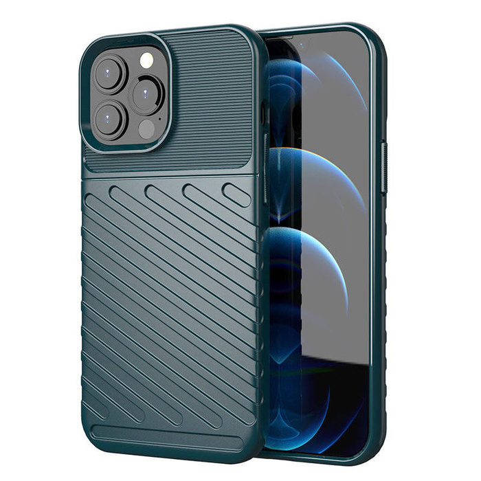 Thunder Case flexibilní pancéřovaný pouzdro kryt iPhone 13 Pro Max zelený