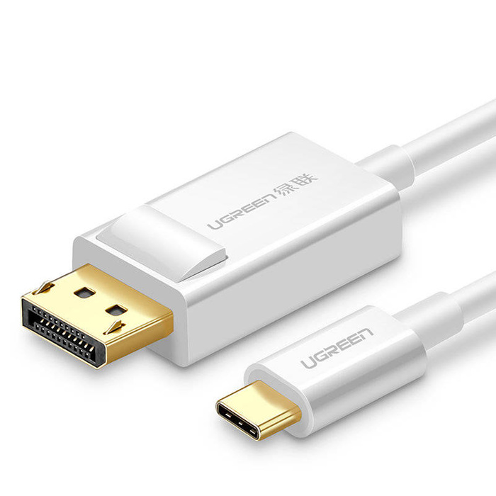 Ugreen jednosměrný kabel adaptéru USB typu C na port Display Port 4K 1,5 m bílý (MM139)