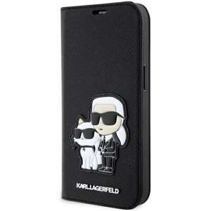 Case Karl Lagerfeld KLBKP14XSANKCPK iPhone 14 Pro Max 6.7" bookcase black/black Saffiano Karl & Choupette Case