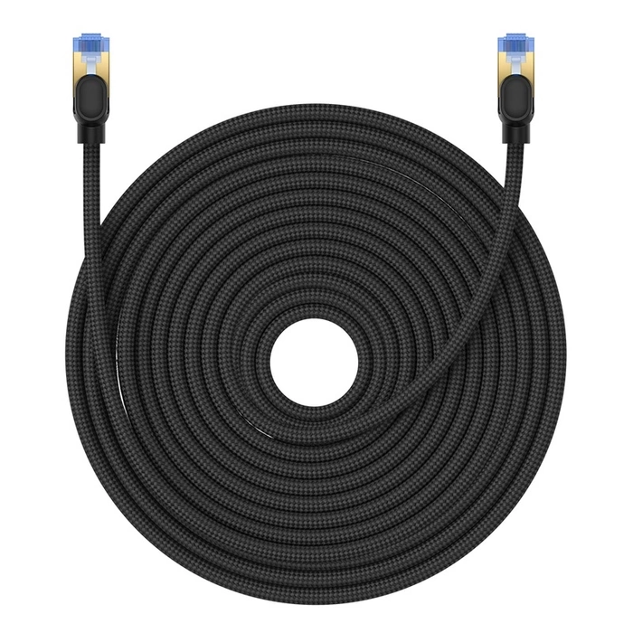 Kabel sieciowy w oplocie kat. 7 Baseus Ethernet RJ45, 10Gbps, 25m (czarny)