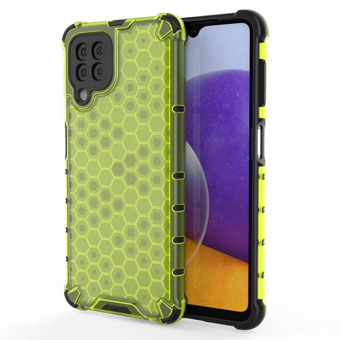 Honeycomb Case armor cover with TPU Bumper for Samsung Galaxy A22 4G green