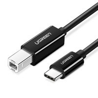 Ugreen kabel tiskárny USB-C - USB-B 480 Mb/s 2m černý (US241)