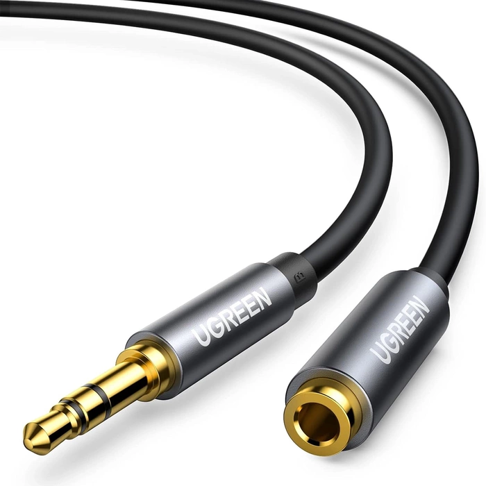 Prodlužovací audio kabel AUX UGREEN 3,5 mm jack, 5 m (černý)