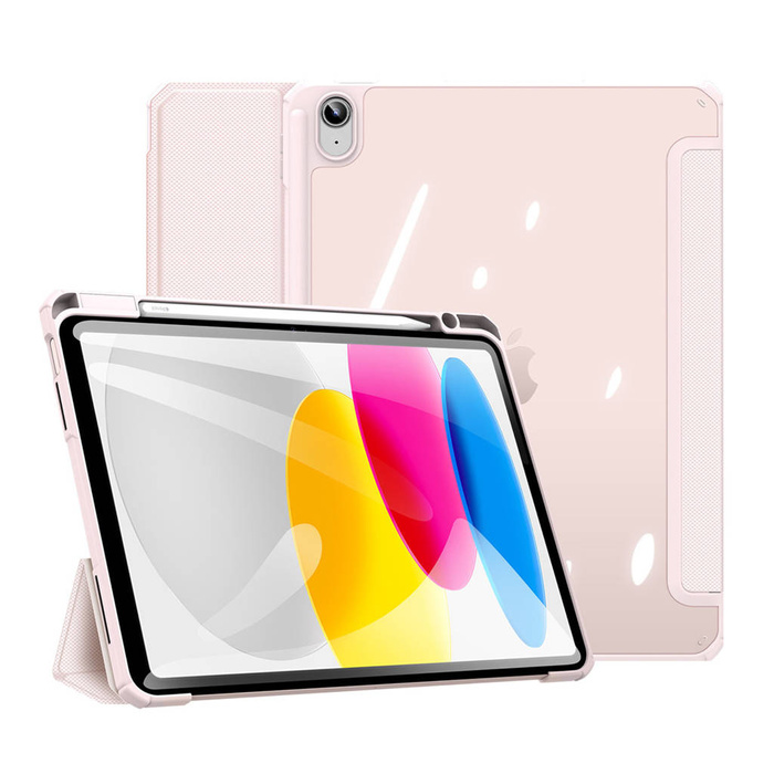 Funda Dux Ducis Toby para iPad 10.9&#39;&#39; 2022 (10 gen.) funda con soporte para stylus Apple Pencil smart cover stand pink