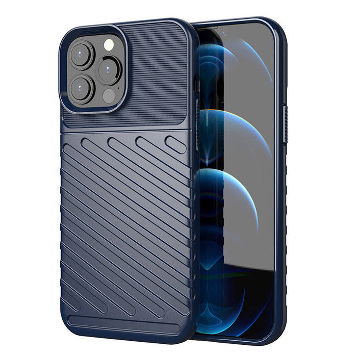 Thunder Case flexible blindé coque housse iPhone 13 Pro Max bleu