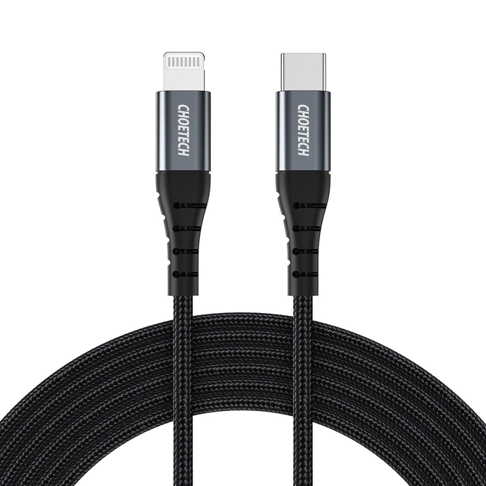 Choetech IP0039 USB-C / Lightning MFi kabel, 1,2m dlouhý - černý