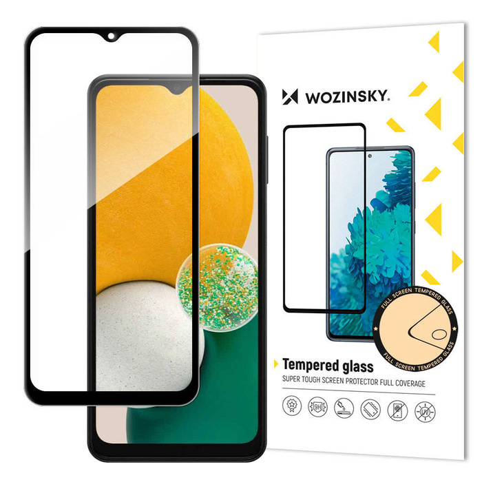 Wozinsky Trempé Verre Trempé Pleine Colle Super Tough Protecteur D'écran Entièrement Couvert Avec Cadre Case Friendly pour Samsung Galaxy A13 noir