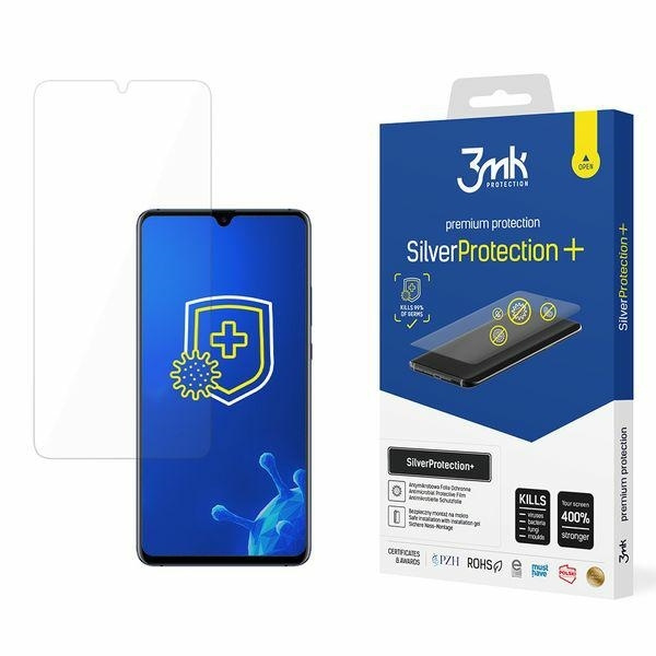 3MK Pellicola antimicrobica Huawei Mate 20 Argento Protect+ montato a umido