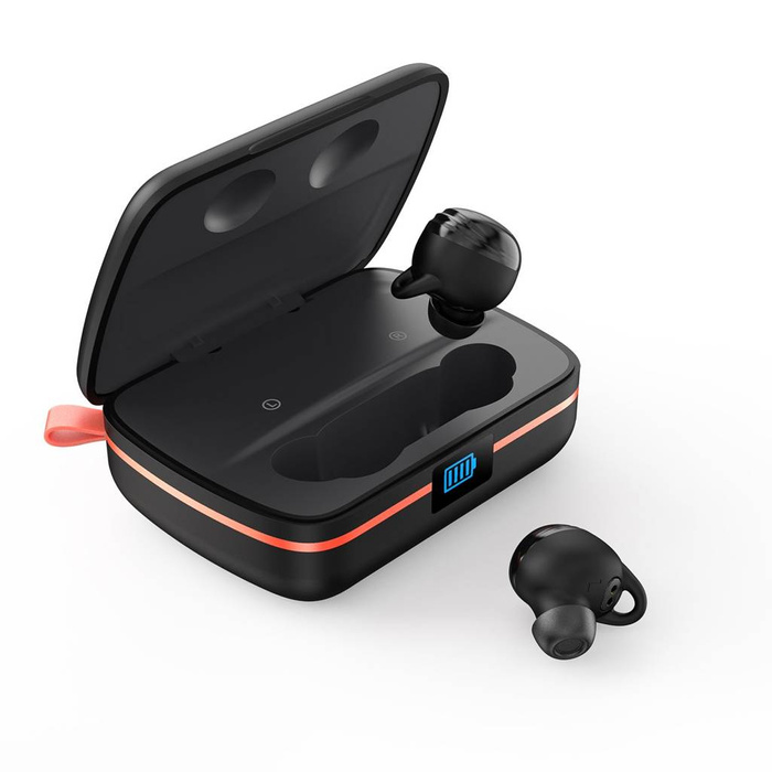 Choetech auriculares TWS inalámbrico resistente al agua con panel solar y powerbank incorporado de 2500mAh negro (BH-T05)