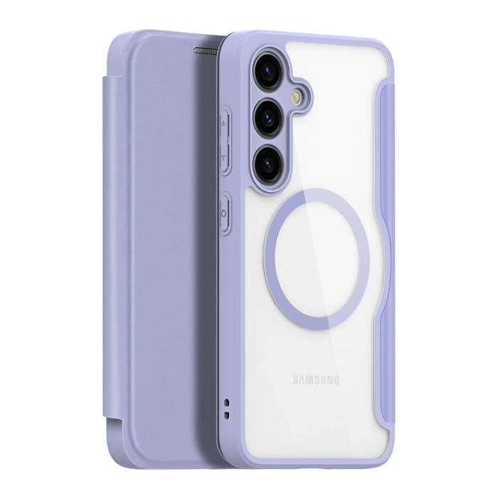 Custodia Dux Ducis Skin X Pro per Samsung S24 con anello magnetico e patta - viola