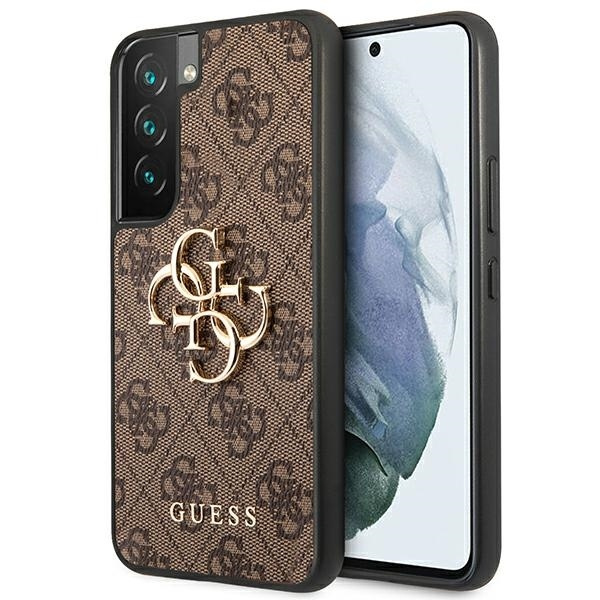 Case GUESS Samsung Galaxy S22 4G Big Metal Logo Brown Hardcase