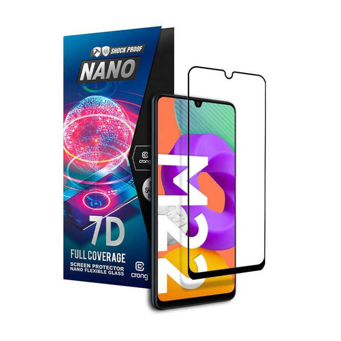 Crong 7D Nano Flexible Glass - Verre hybride 9H pour tout l&#39;écran du Samsung Galaxy M22