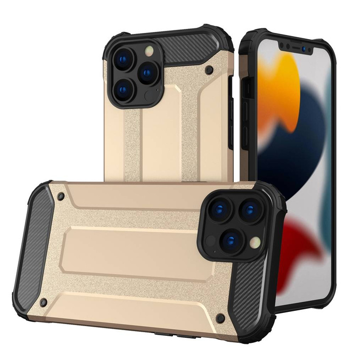 Hybride Armor hybride blindé coque housse iPhone 13 Pro Max or