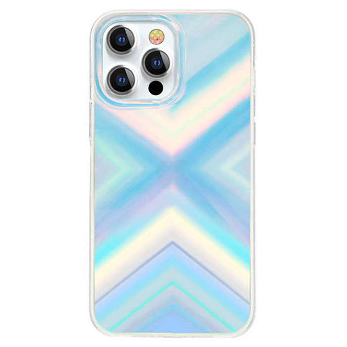 Custodia per telefono elegante di lusso Kingxbar Streamer Series per iPhone 13 Pro blu (triangolo)