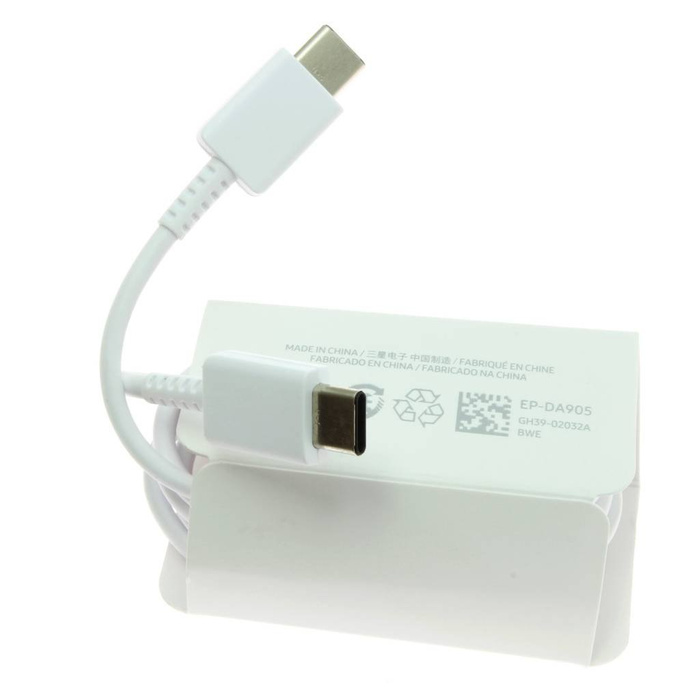 Câble USB-C Blanc GALAXY S10 S20 S21 NOTE 10 20 A52 A72 EP-DA905BWE