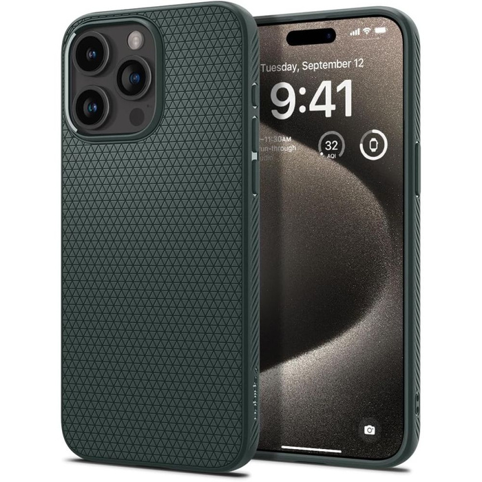 Obal Spigen Liquid Air iPhone 15 Pro Max Abyss Green Case