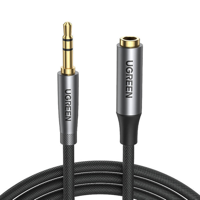 AUX jack audio extender UGREEN AV190 3.5 mm, 2m (black)