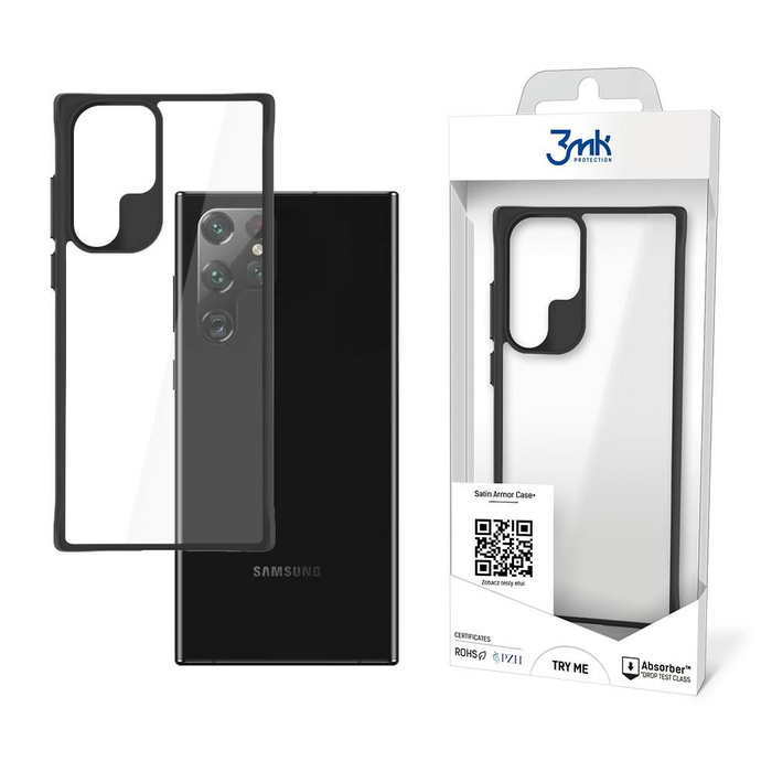 Telefontok Samsung Galaxy S22 Ultra 3mk + katonai minőségű átlátszó Case