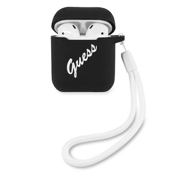 GUESS Case Silicone Cover Apple AirPods GUACA2LSVSBW Vintage Black White Case