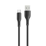 USAMS Câble U68 microUSB 2A Fast Charge 1m noir/noir SJ502USB01 (US-SJ502)
