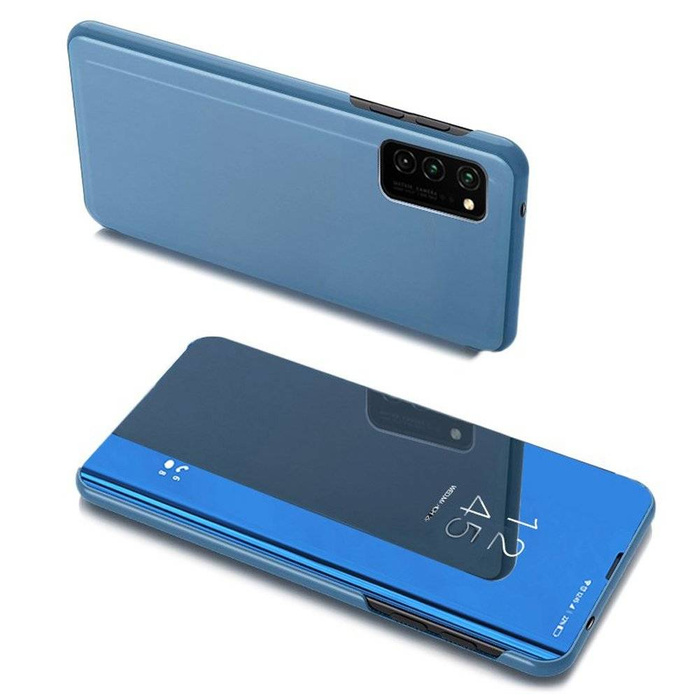 Clear View Case étui coque avec flip cover Samsung Galaxy A03s (166.5) bleu