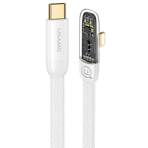 USAMS Kabel úhlový USB-C na Lightning PD 20W rychlé nabíjení Iceflake Series 2m bílá/bílá SJ586USB02 (US-SJ586)