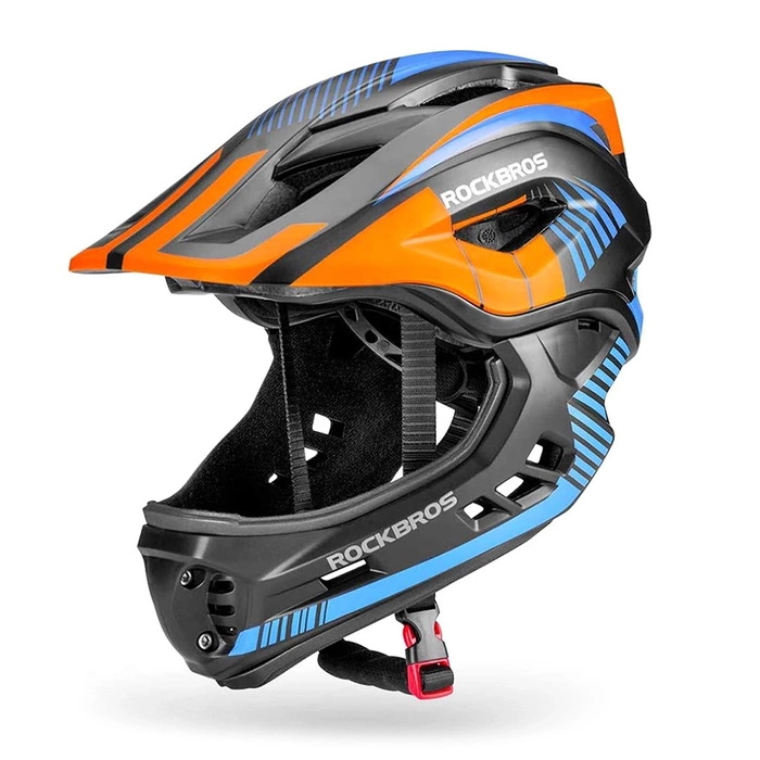 [APRÈS RETOUR] Casque de vélo enfant avec visière amovible Rockbros TT-32SOBL-S taille S - noir et orange