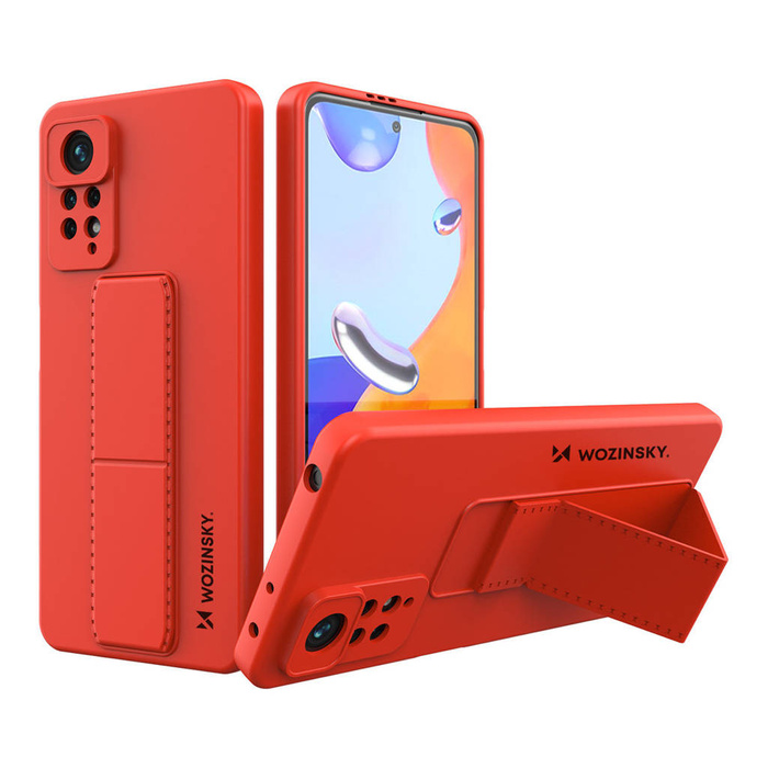 Wozinsky Kickstand Case Flexible Silicone Stand Cover Xiaomi Poco X4 Pro 5G Rouge