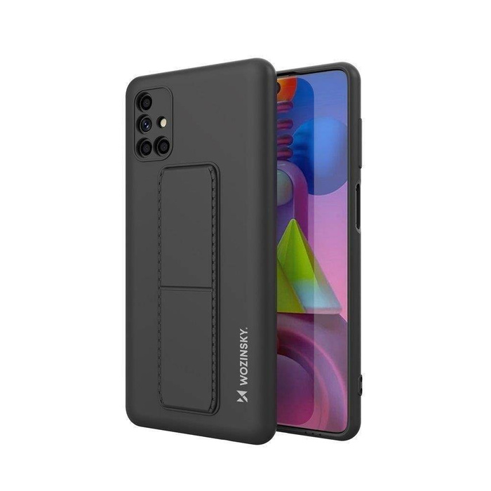 Wozinsky Kickstand Case silikonový kryt stojánku pro Samsung Galaxy M51 černý