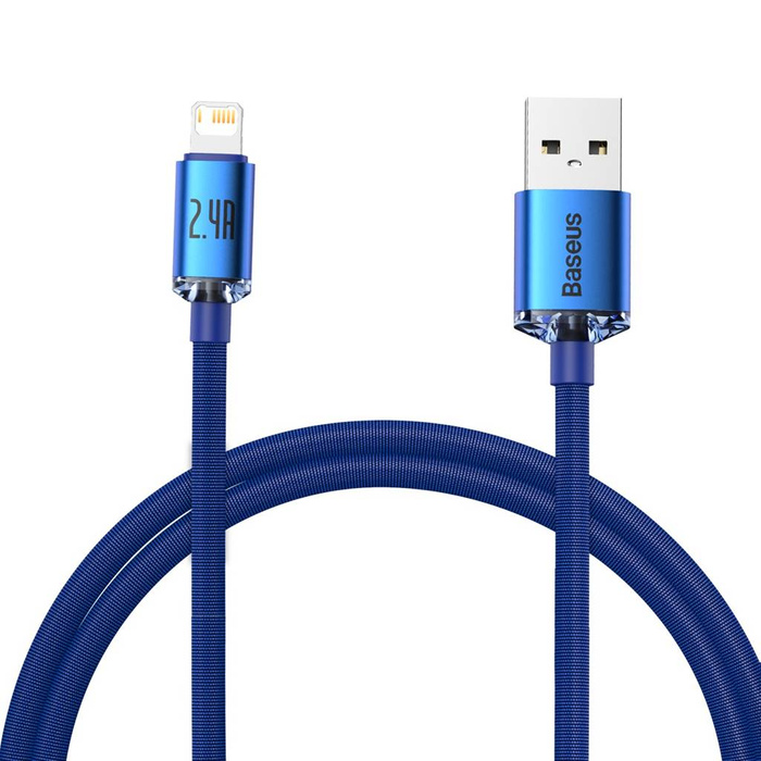 Baseus Crystal Shine cable USB to Lightning, 2.4A, 1.2m (blue)