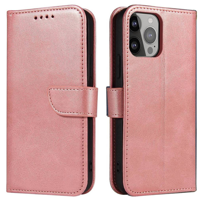 Magnet Case elegantní pouzdro pouzdro kryt s klopou a funkcí stojánku Xiaomi Redmi K40 Pro+ / K40 Pro / K40 / Poco F3 / Mi 11i růžové