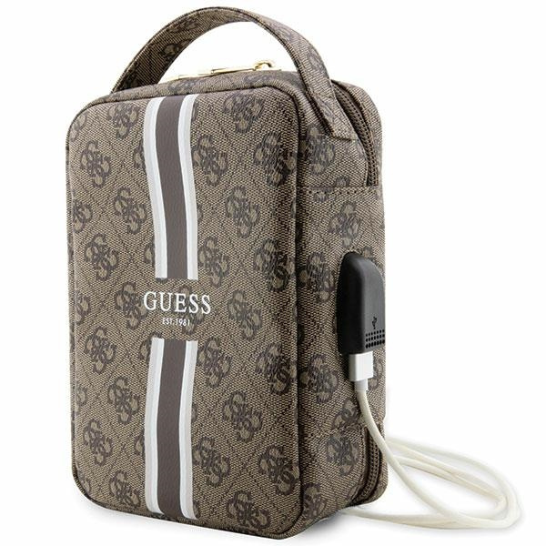 Borsa Guess GUHBP4RPSW Organizer marrone/marrone con strisce stampate 4G