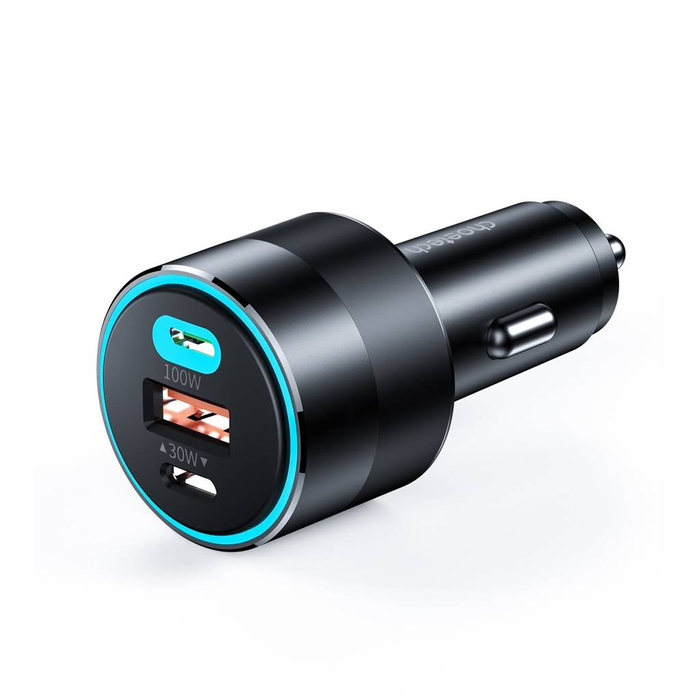 Choetech fast nabíječka auto 130W 2xUSB-C + USB-A černá (TC0011)