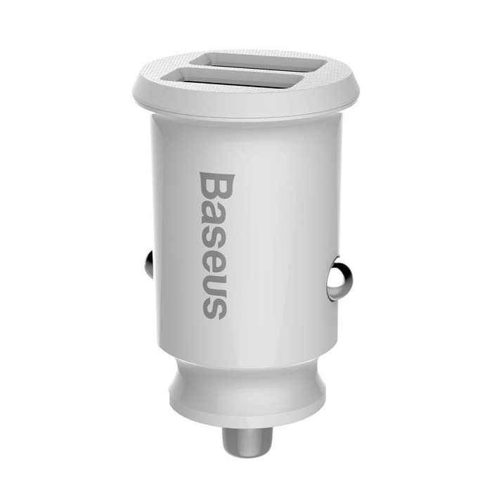 Baseus Grain Car Charger Mini Universal Smart Car Charger 2x USB 3.1A white (CCALL-ML02)