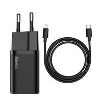 Baseus Super Si 1C Schnellladegerät USB Typ C 20W Power Delivery + USB-Kabel Typ C - Lightning 1m schwarz (TZCCSUP-B01)
